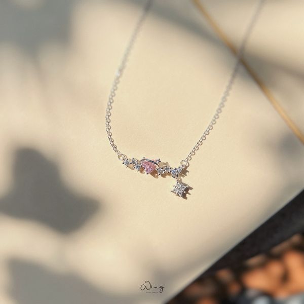  Dây Chuyền Galaxy Tim Hồng 