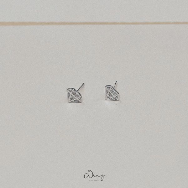  Khuyên Tai Kim Cương Gắn Đá Mini (Đôi) 