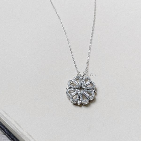  Dây Chuyền Cỏ 4 Lá Gắn Đá Đeo 2 Kiểu (Chiếc) 