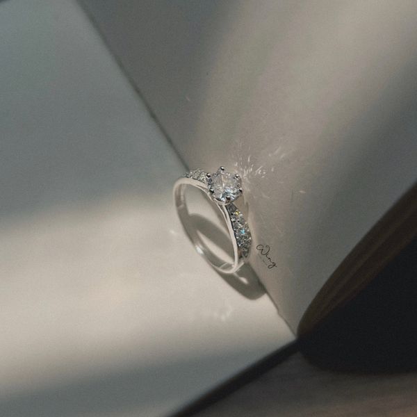  Nhẫn Ổ Đá 6 Trấu Viền Đá Đôi Hai Bên (Chiếc) 