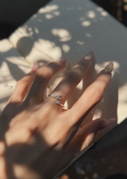  Nhẫn Bướm Đá Nhỏ Đính Đá Chỉnh Size (Chiếc) 