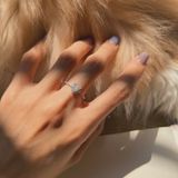  Nhẫn Mặt Tim Đá Viền Đá Lấp Lánh (Chiếc) 