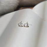  Khuyên Tai Tim Viền Đá Ngẫu Hứng (Đôi) 