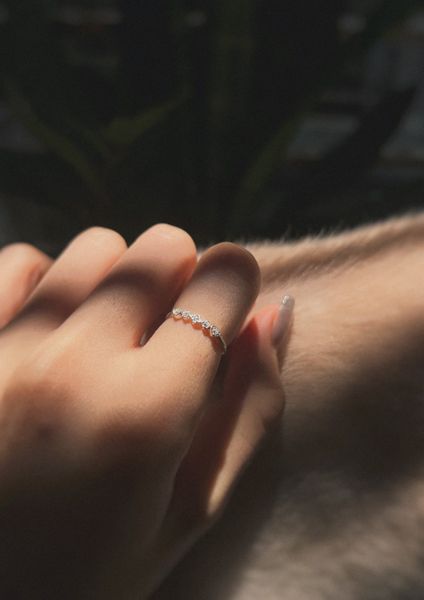  Nhẫn 5 Viên Đá Phối Ngẫu Nhiên Thân Trơn (Chiếc) 