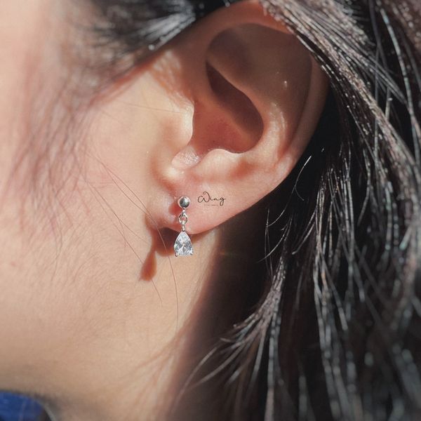  Khuyên Tai Chốt Vặn Treo Đá Giọt Nước 