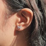  Khuyên Tai Bướm Gắn Đá Viền Nhỏ Dễ Thương 