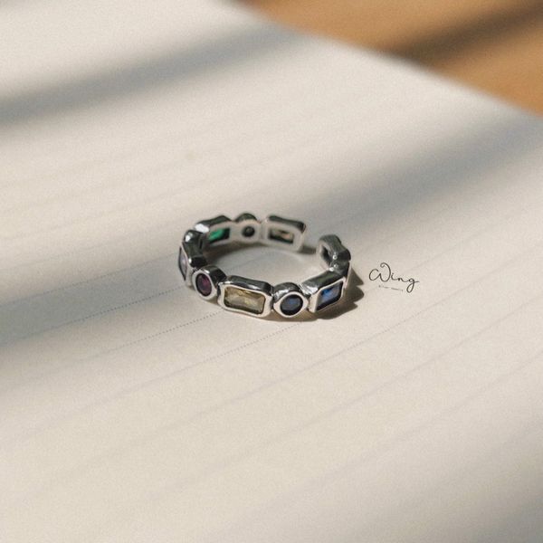  Nhẫn Bạc Đá Tiền Sử 7 Màu 