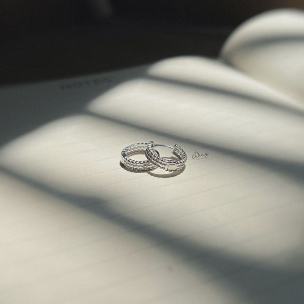  Khuyên Vòng 3 Vòng Xoắn Trơn (Đôi) 