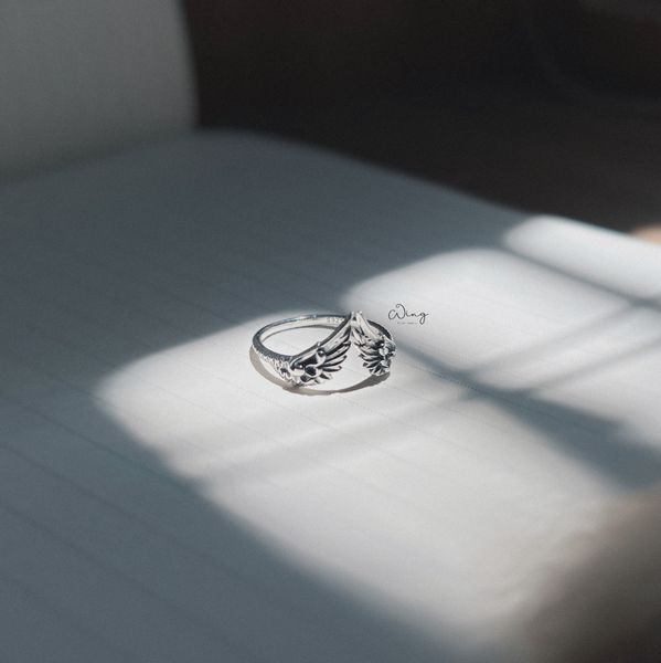  Nhẫn Bạc Họa Tiết Cánh Nhọn Chỉnh Size  (Chiếc) 