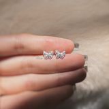  Khuyên Tai Bướm Đá Nhỏ Viền Bi (Đôi) 