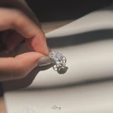  Nhẫn Ổ Đá Tròn Viền Đá Nhọn Họa Tiết Tim Xoắn Hai Bên (Chiếc) 