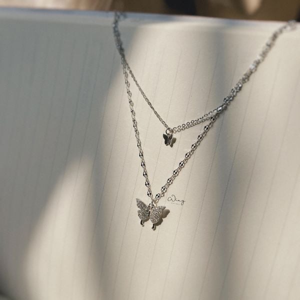  Dây Chuyền Cánh Bướm Dây Kép 