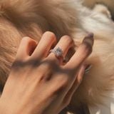  Nhẫn Mặt Đá Hình Chữ Nhật Lớn Lấp Lánh (Chiếc) 