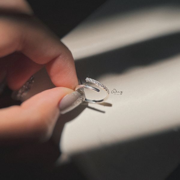  Nhẫn Một Đầu Gắn Đá Đơn Giản Free Size (Chiếc) 