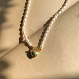  Dây Chuyền Ngọc Trai Mặt Khoá Tim (Chiếc) 