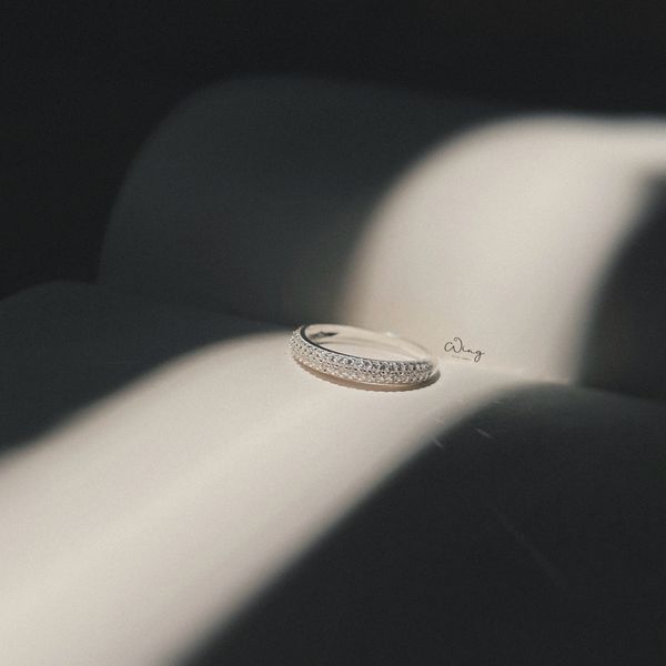  Nhẫn 3 Hàng Đá Cong Tròn Đơn Giản (Chiếc) 