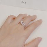  Nhẫn Mặt Đá Tim Hồng Chiến Binh Điều Chỉnh Size (Chiếc) 