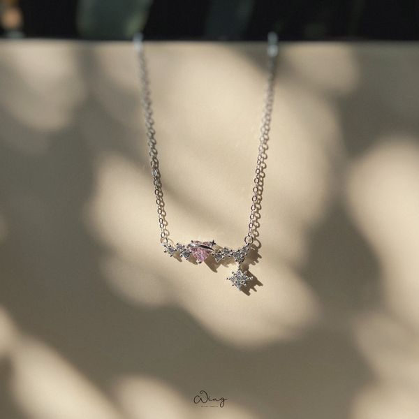  Dây Chuyền Galaxy Tim Hồng 