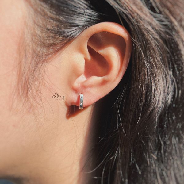  Khuyên Vòng Hoạ Tiết Dot Trơn 