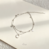  Lắc Chân Trăng Đá Sao Dây Kép 