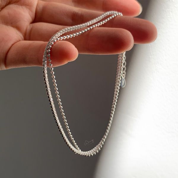  Lắc Chân Bi Nhỏ Phối Đá Dây Kép (Chiếc) 