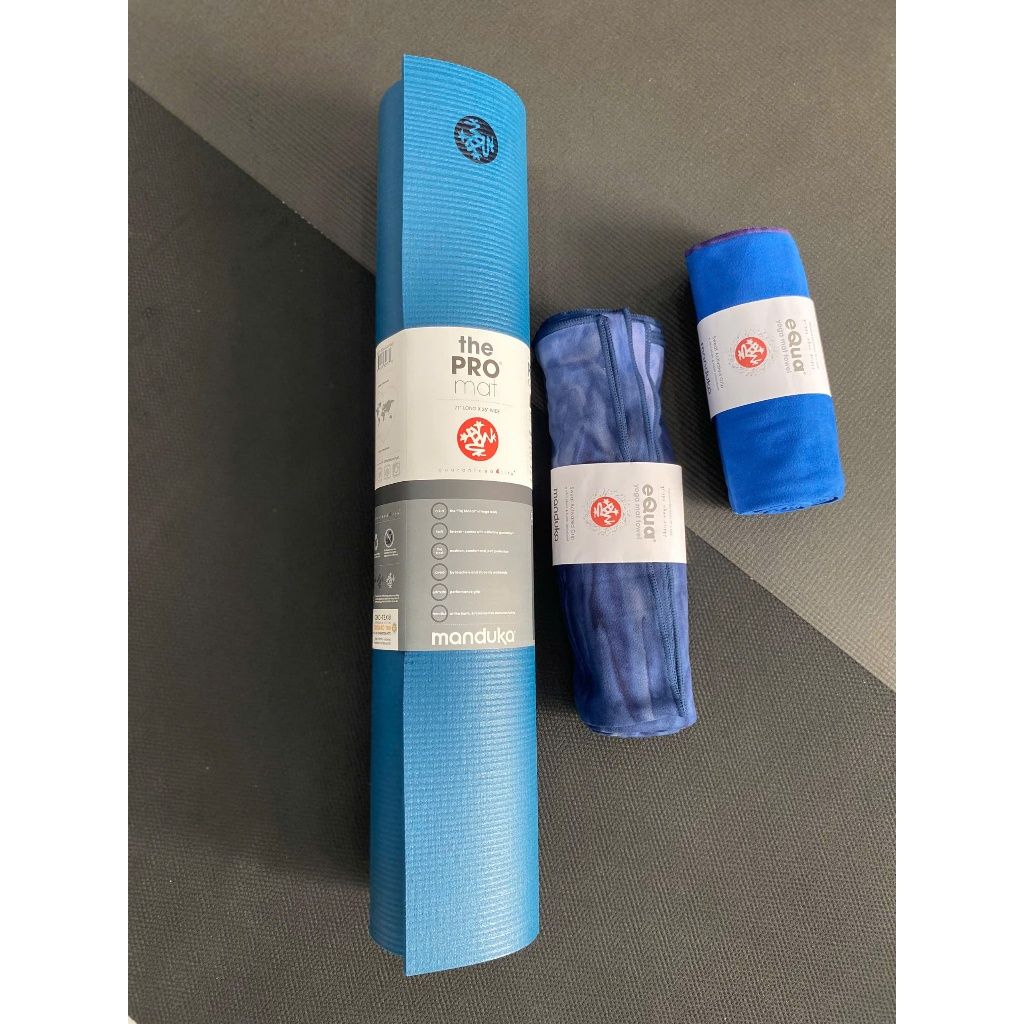  [Mua 1 tặng 1] Thảm yoga Manduka PRO 71-Aquamarine tặng khăn EQUA 16-72 cùng tông màu 