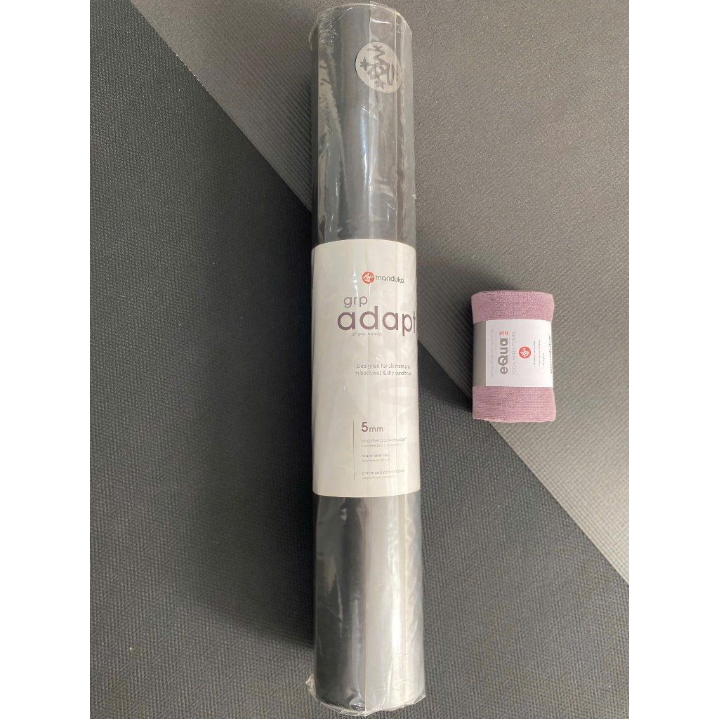  [Mua 1 tặng 1] Thảm yoga Manduka GRP ADAPT 71-Black tặng khăn EQUA 16 cùng tông màu 