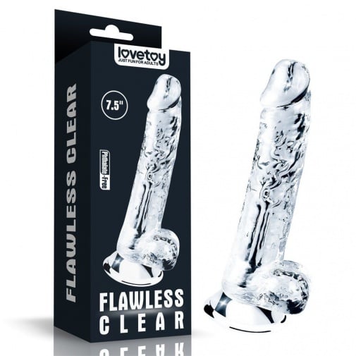 Dương vật giả trong suốt Flawless Clear 19cm