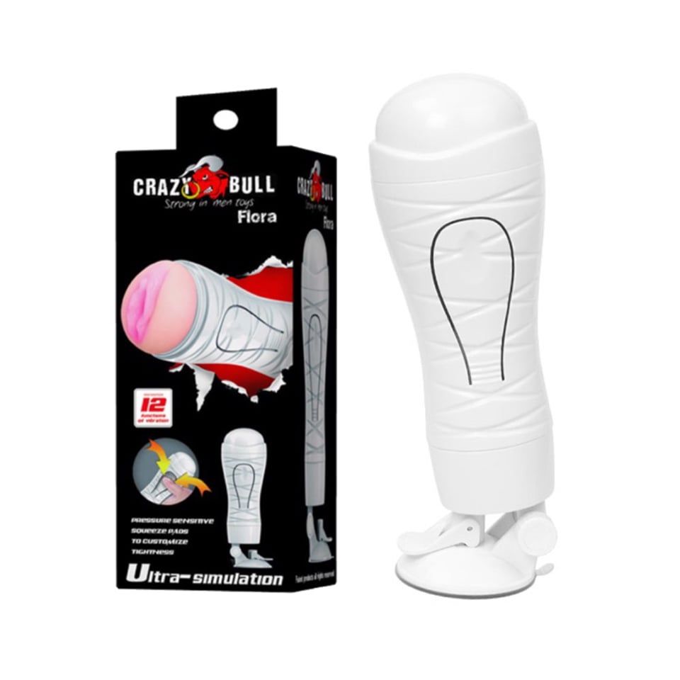  | Crazy Bull Flora | Âm đạo giả siêu mềm, 12 chế độ rung, dính tường | 