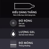  Bao cao su size 49mm, ôm sát Hộp 12 Cái - Durex Kingtex 