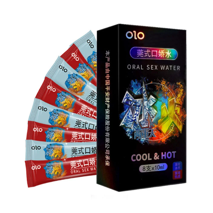  Nước tình yêu BJ băng lửa OLO Oral Sex Water Cool & Hot | Hộp 8 Gói 