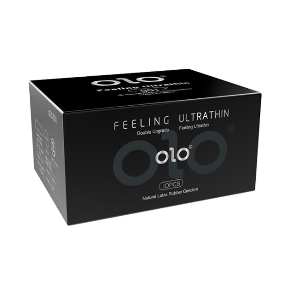  | Olo 0.01 Đen | Bao cao su siêu mỏng, hương vani | Hộp 10 cái | 