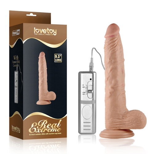 Dương vật giả dính tường có rung tần số mạnh 24cm Lovetoy Real Extreme