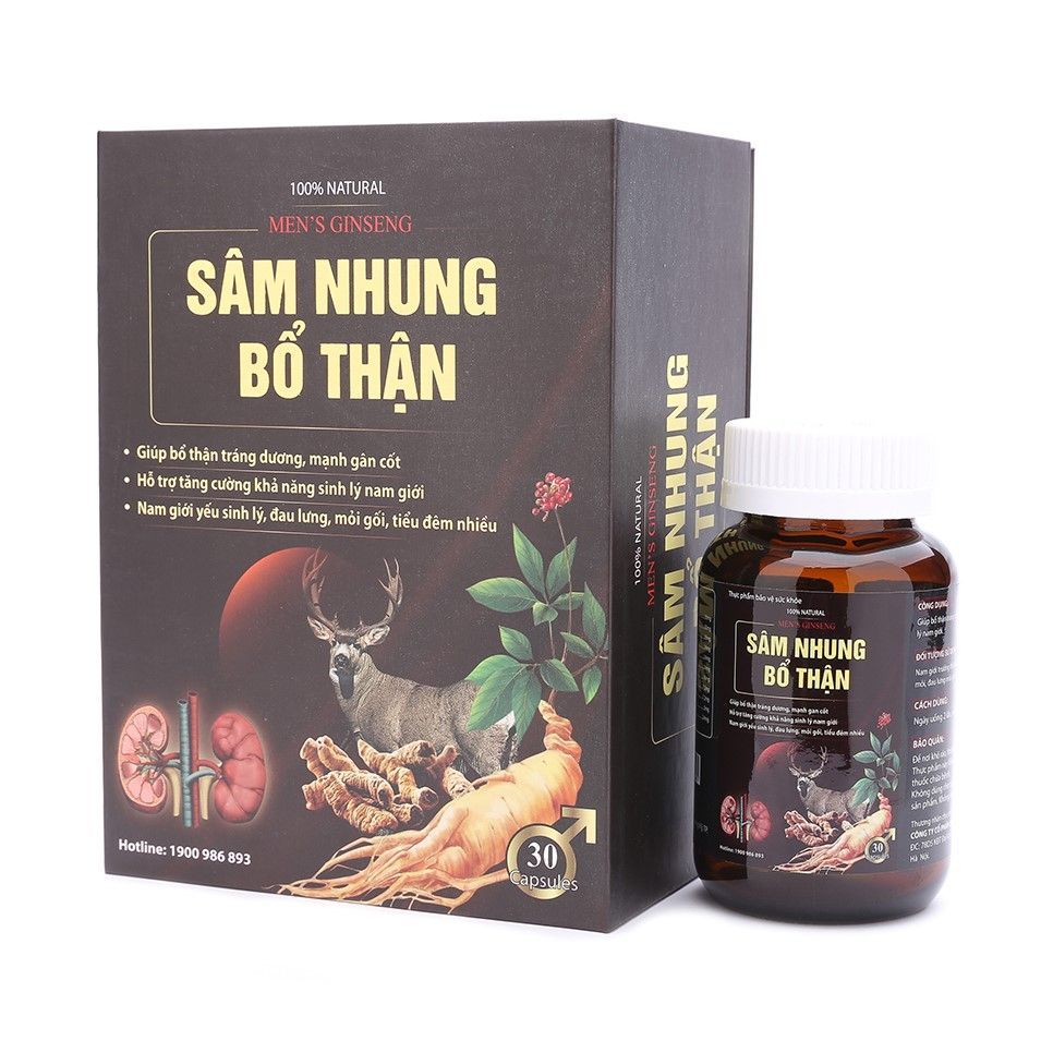  Viên uống hỗ trợ thận, tráng dương Sâm Nhung Bổ Thận | Hộp 30 Viên 