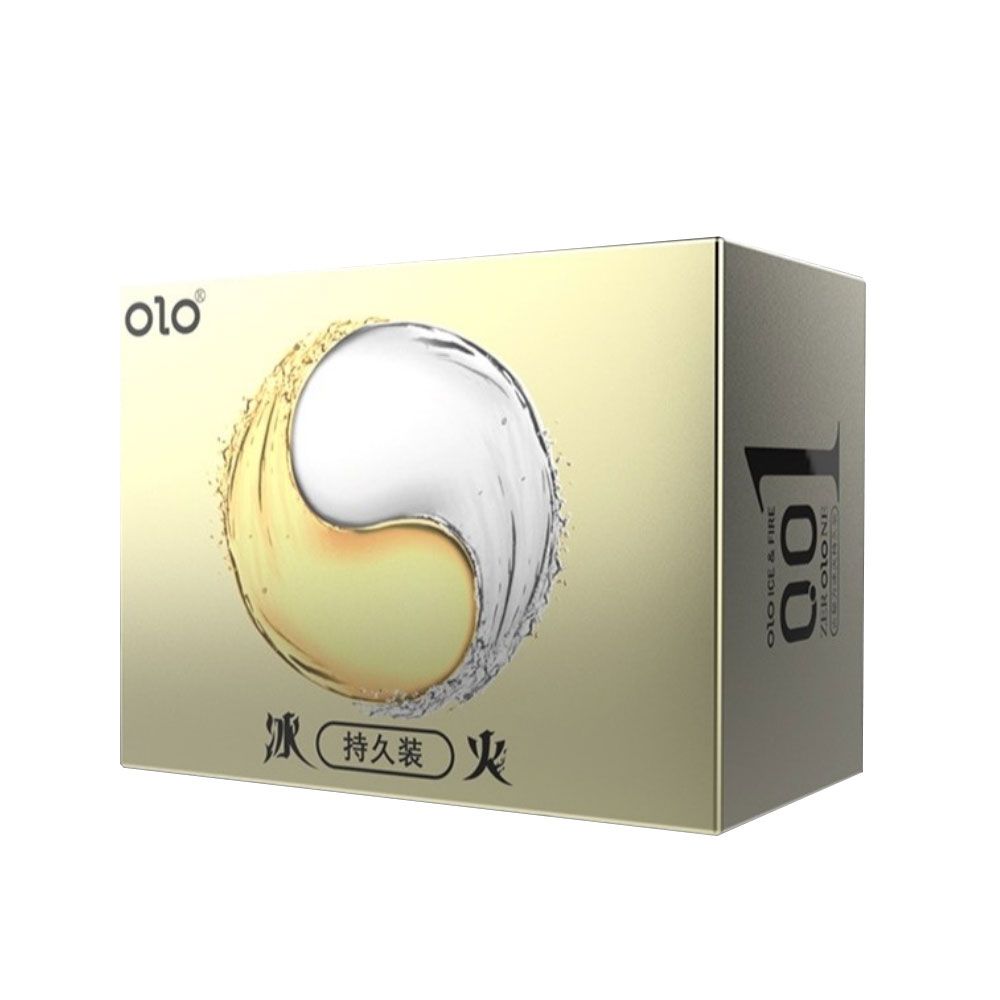  Olo 0.01 Yin Yang - Bao cao su lửa băng, siêu mỏng kéo dài thời gian - Hộp 10 cái 