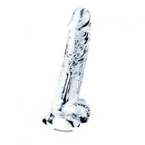  Dương vật giả dính tường trong suốt có bìu 19cm - Flawless Clear 