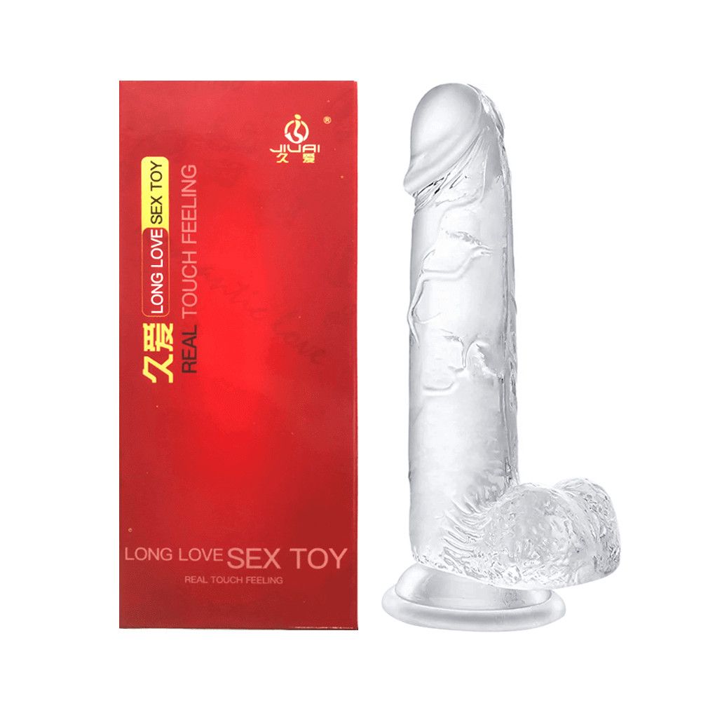  Dương vật giả dính tường trong suốt siêu mềm dẻo Jiuai 