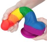  Dương vật giả dính tường bảy màu cầu vòng cao cấp, tự tin 20cm Prider 