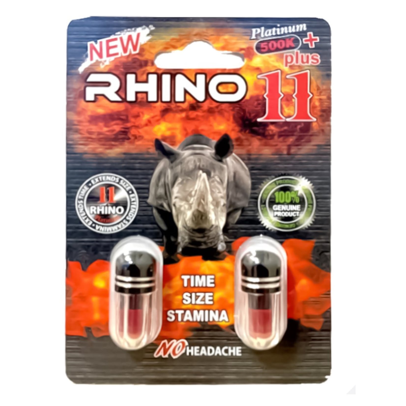 Viên Uống Tăng Hỗ Trợ Kéo Dài Thời Gian Nhập Khẩu Rhino 11 Vĩ 2 viên