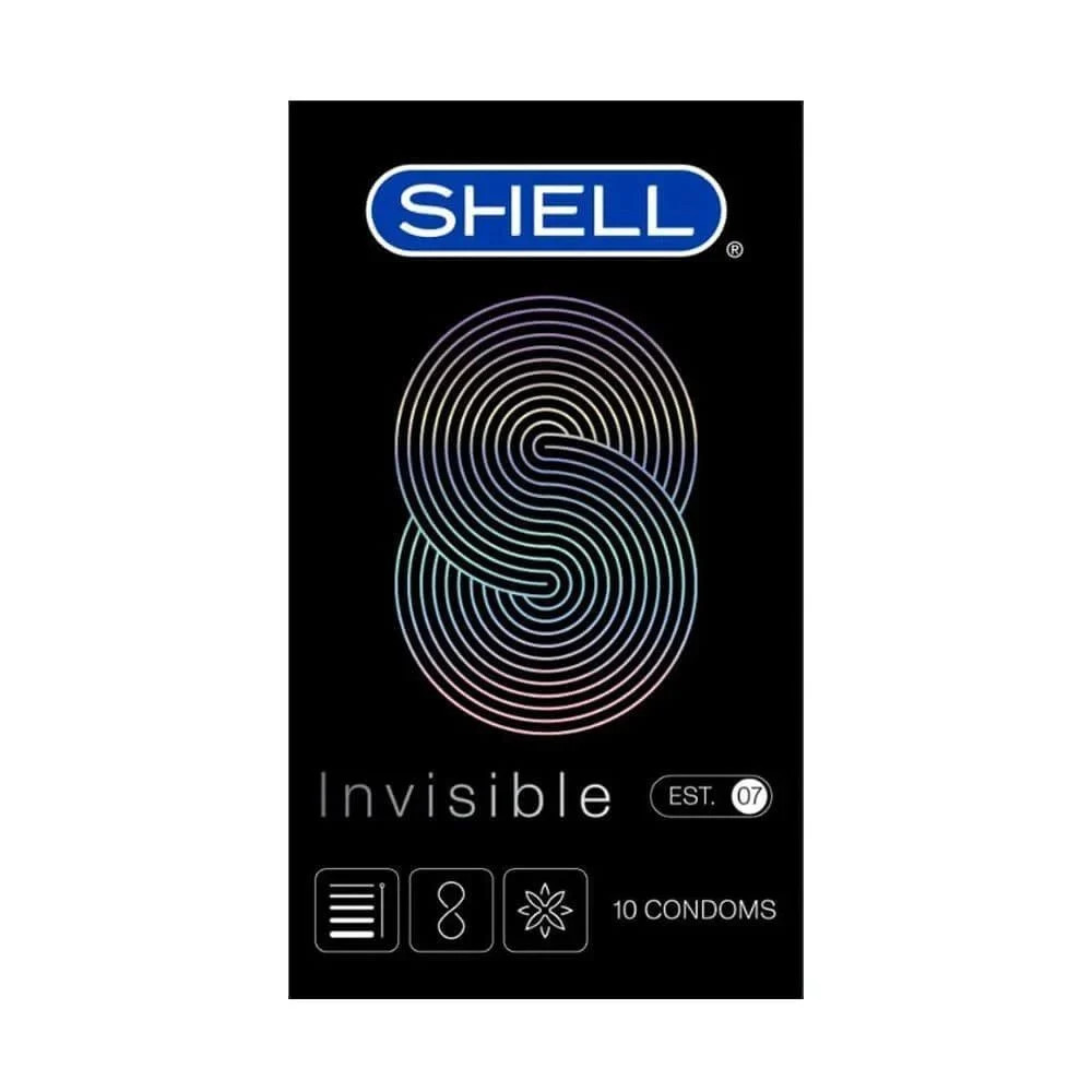 Bao cao su siêu mỏng Shell Invisible chống tuột, kéo dài Hộp 10 Cái