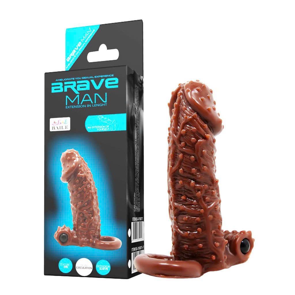  Bao cao su đôn dên rung Baile Brave man nâu 