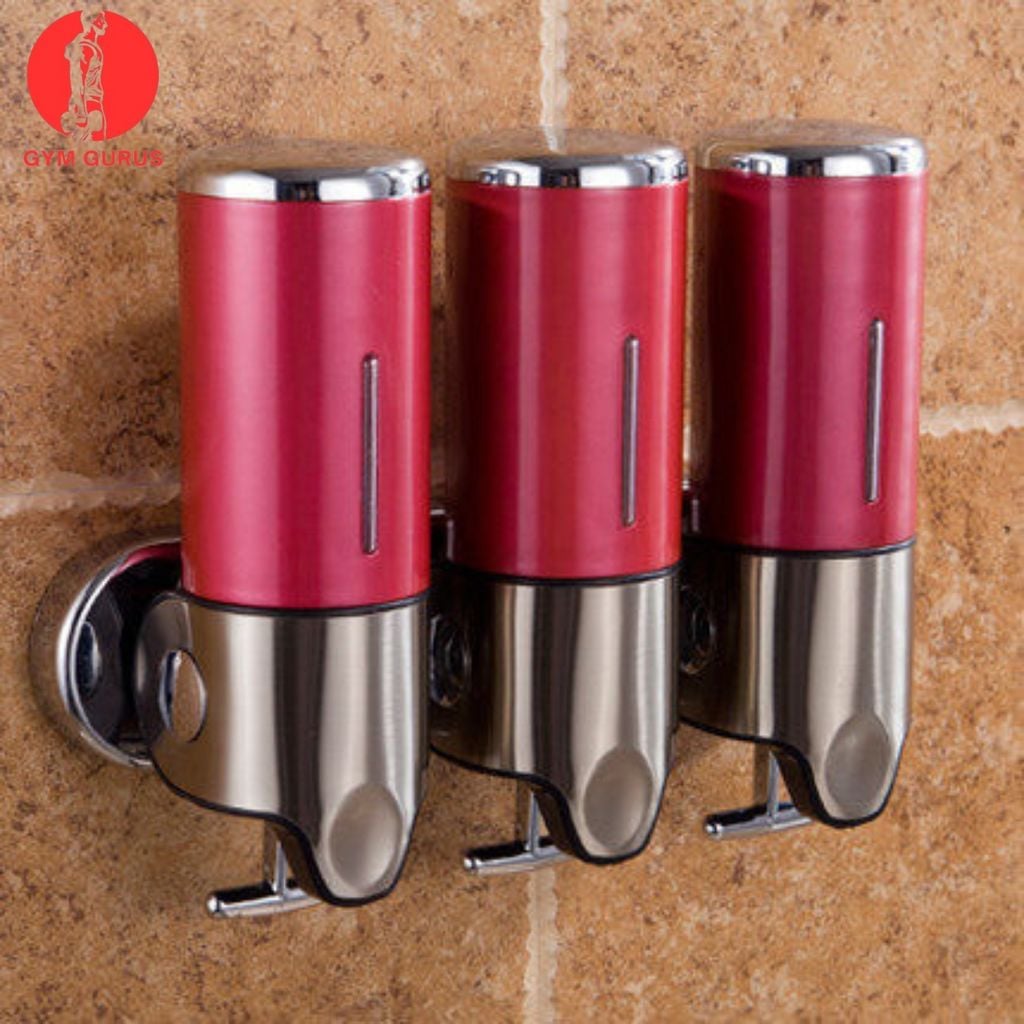 Hộp đựng sữa tắm dầu gội nước rửa tay treo tường màu bạc vàng đỏ tiện dụng sang trọng