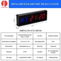 Bộ đồng hồ bấm giờ đếm người tập thể dục thể thao led gym hợp kim nhôm