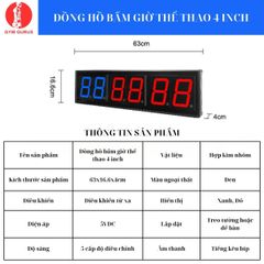 Bộ đồng hồ bấm giờ đếm người tập thể dục thể thao led gym hợp kim nhôm