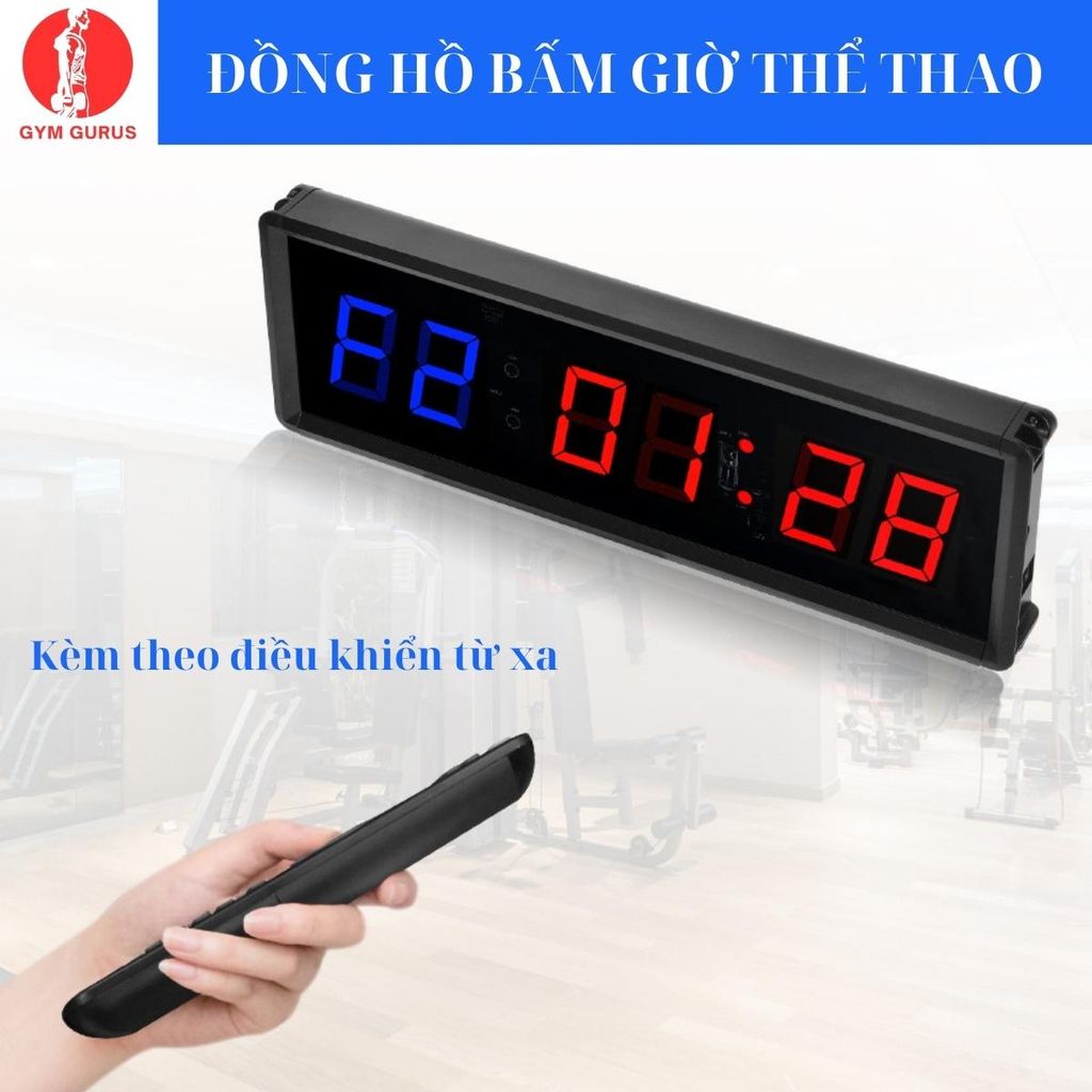 Bộ đồng hồ bấm giờ đếm người tập thể dục thể thao led gym hợp kim nhôm