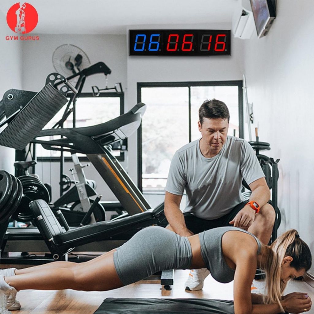 Bộ đồng hồ bấm giờ đếm người tập thể dục thể thao led gym hợp kim nhôm