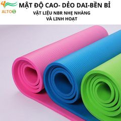 Thảm tập Yoga và thể dục NBR  kích thước 183x61x1cm thoáng khí, bền bỉ