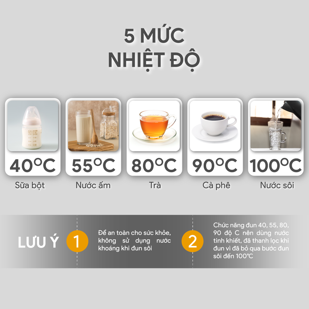 Bình đun hiện đại thường được tích hợp nhiều tính năng an toàn