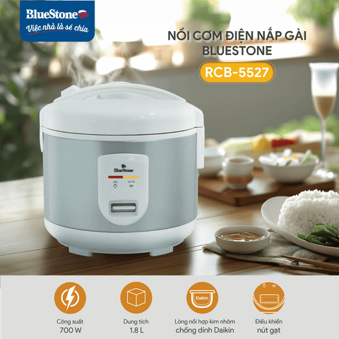  Nồi Cơm Điện Nắp Gài BlueStone RCB-5527 1.8 Lít 700W 