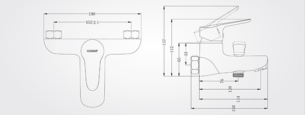 Vòi sen tắm nóng lạnh Caesar S123C Bùi Minh